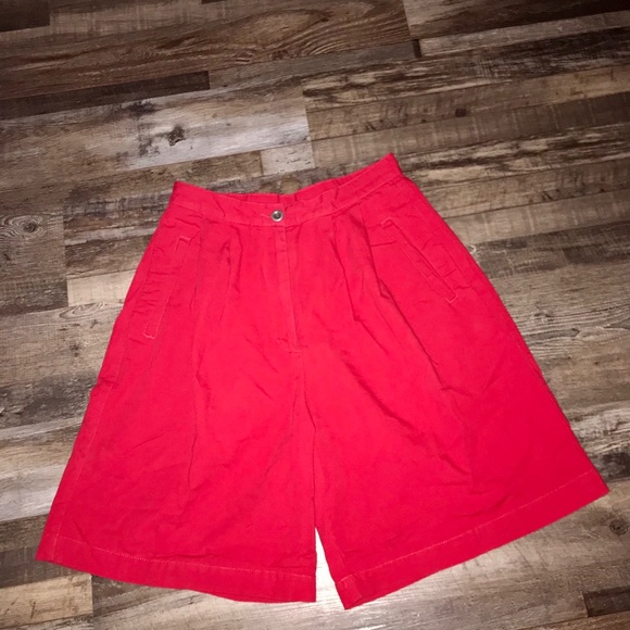 🖤3 for 25🖤Vtg 80s Cottage Core Red High Waist Goth Emo Mom Skater Shorts - Picture 5 of 5